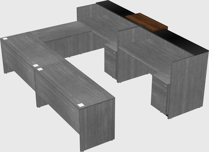 Shared one sided u-shaped reception desk