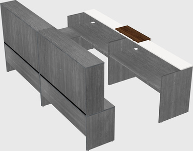 Shared one sided u-shaped reception desk