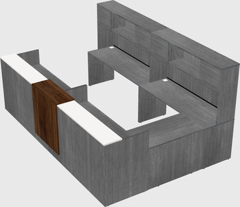 Shared one sided u-shaped reception desk