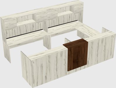 Shared one sided u-shaped reception desk