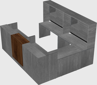 Shared one sided u-shaped reception desk