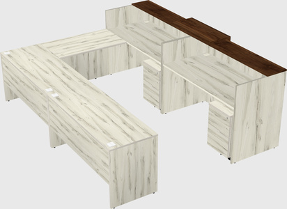 Shared one sided u-shaped reception desk