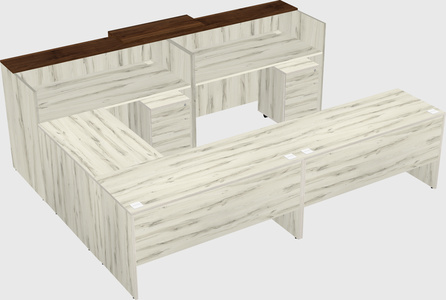 Shared one sided u-shaped reception desk