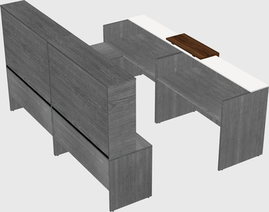 Shared one sided u-shaped reception desk