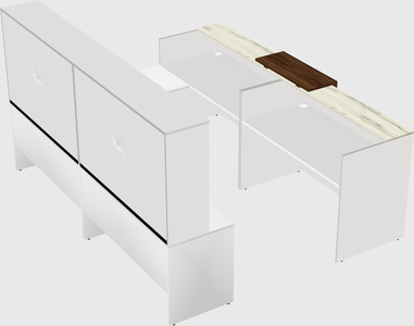 Shared one sided u-shaped reception desk