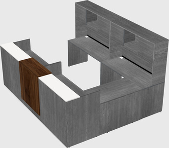 Shared one sided u-shaped reception desk