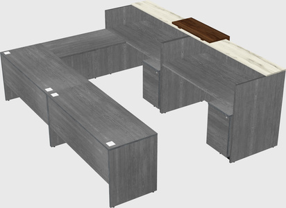 Shared one sided u-shaped reception desk