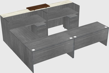 Shared one sided u-shaped reception desk