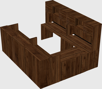 Shared one sided u-shaped reception desk
