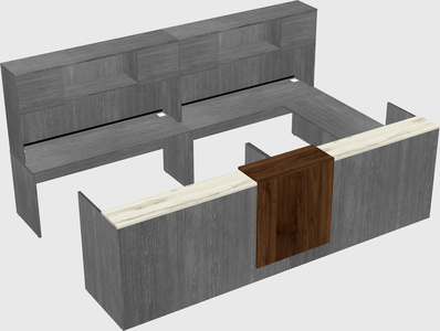 Shared one sided u-shaped reception desk
