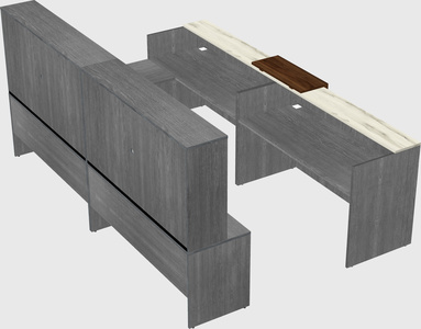 Shared one sided u-shaped reception desk