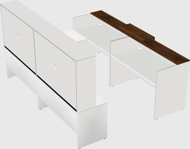 Shared one sided u-shaped reception desk