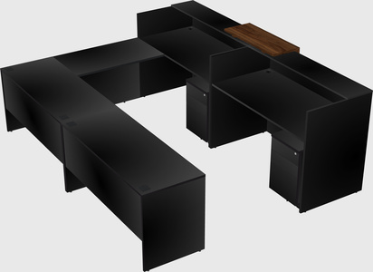 Shared one sided u-shaped reception desk