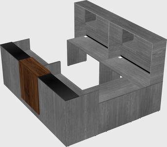 Shared one sided u-shaped reception desk