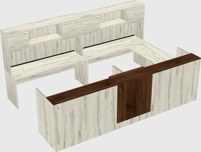 Shared one sided u-shaped reception desk