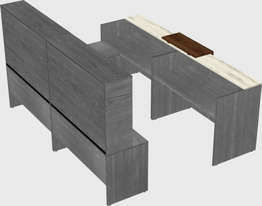 Shared one sided u-shaped reception desk