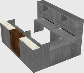 Shared one sided u-shaped reception desk