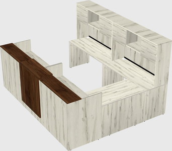 Shared one sided u-shaped reception desk