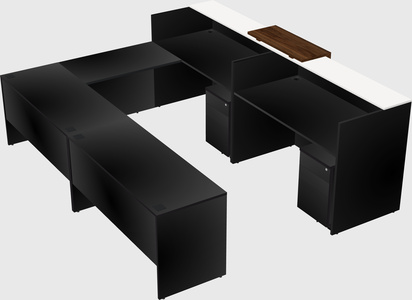 Shared one sided u-shaped reception desk