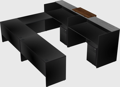 Shared one sided u-shaped reception desk