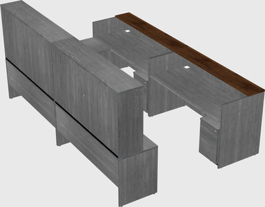 Shared one sided u-shaped reception desk