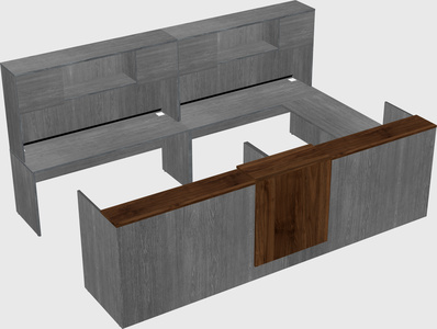 Shared one sided u-shaped reception desk