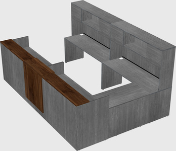 Shared one sided u-shaped reception desk