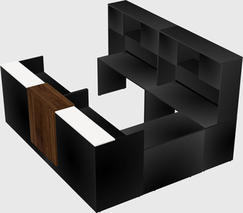 Shared one sided u-shaped reception desk