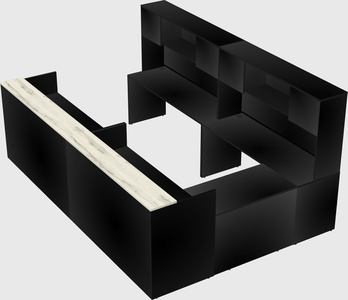 Shared one sided u-shaped reception desk