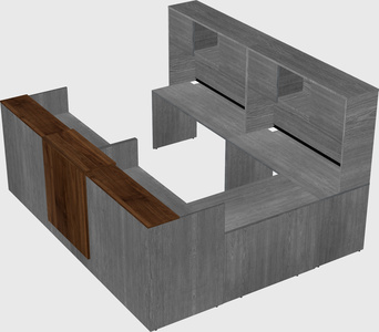 Shared one sided u-shaped reception desk