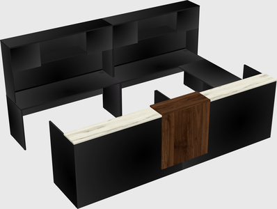 Shared one sided u-shaped reception desk