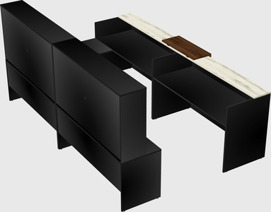 Shared one sided u-shaped reception desk