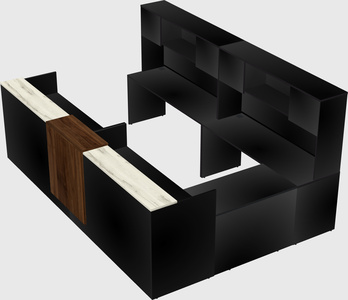 Shared one sided u-shaped reception desk