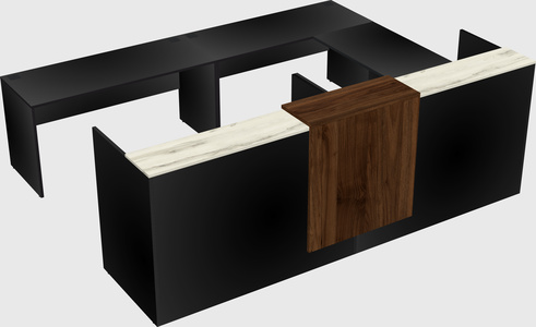 Shared one sided u-shaped reception desk