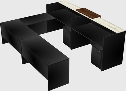 Shared one sided u-shaped reception desk