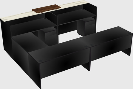 Shared one sided u-shaped reception desk