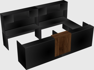 Shared one sided u-shaped reception desk