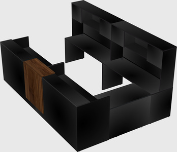 Shared one sided u-shaped reception desk