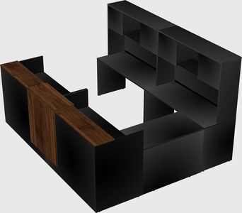 Shared one sided u-shaped reception desk