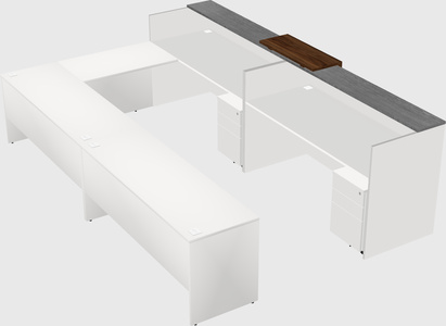 Shared one sided u-shaped reception desk