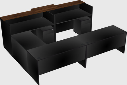 Shared one sided u-shaped reception desk