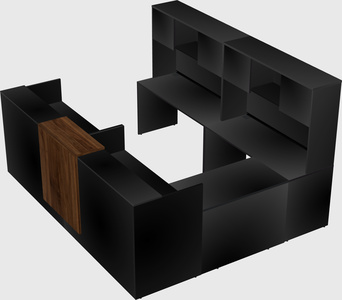 Shared one sided u-shaped reception desk