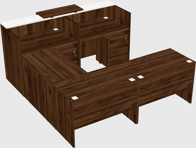 Shared one sided u-shaped reception desk