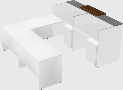 Shared one sided u-shaped reception desk