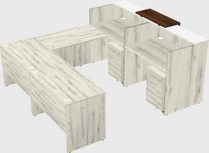 Shared one sided u-shaped reception desk