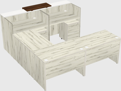 Shared one sided u-shaped reception desk