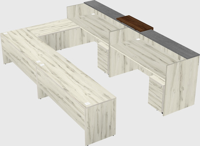 Shared one sided u-shaped reception desk