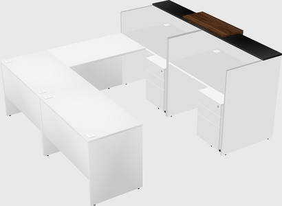 Shared one sided u-shaped reception desk