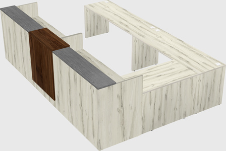 Shared one sided u-shaped reception desk