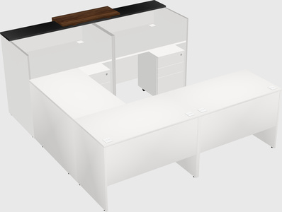 Shared one sided u-shaped reception desk